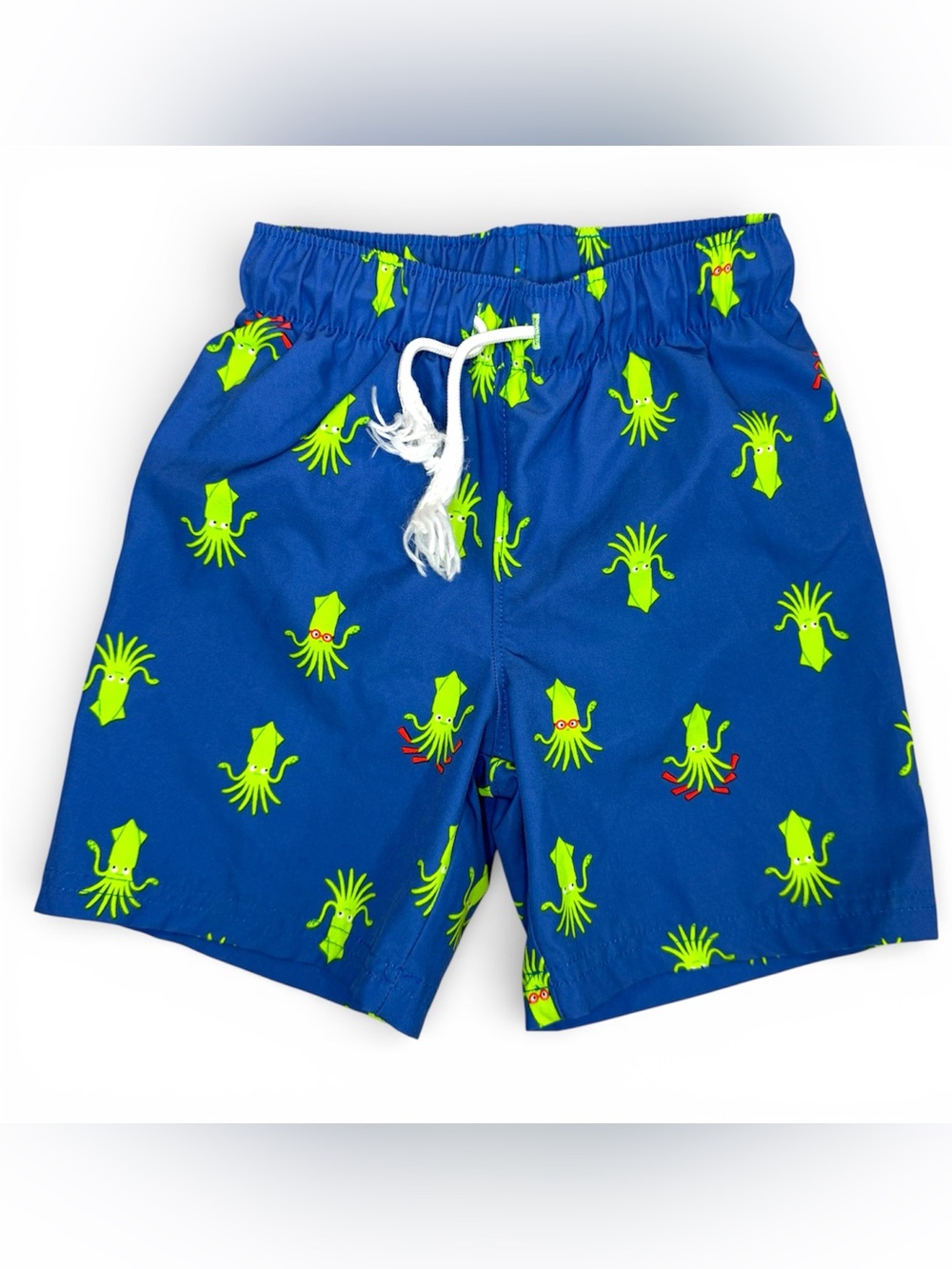 Boys 4T Toddler Swim Suit Trunks Board Shorts Squid Old Navy Neon